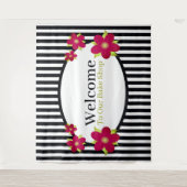 Vet schaaltje Streep en Bloemen Wandkleed (Voorkant)