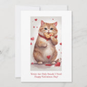 Vet schattig kat koekje snack grappige Valentijnsd Feestdagenkaart (Voorkant)