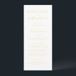 Vet Schrift Boter Geel Elegant Bruiloft Menu<br><div class="desc">Klassieke stijl bruiloftsmenu's met een eenvoudig maar elegant ontwerp met uw namen in script en uw details in serif-lettertypen.</div>