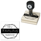 Vet Schrift Frame Familie Monogram Adres Rubberstempel (Gestempeld)