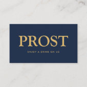 Vet Schrift "Prost" Duits Gratis Drankje Ticket Informatiekaartje (Voorkant)