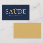 Vet Schrift "Saúde" Portugees Gratis Drankje Ticke Informatiekaartje (Voorkant / Achterkant)