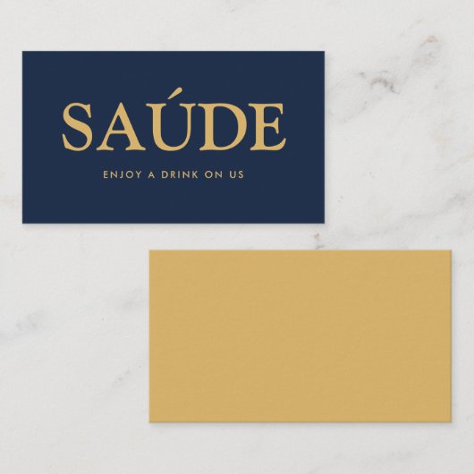 Vet Schrift "Saúde" Portugees Gratis Drankje Ticke Informatiekaartje (Voorkant / Achterkant)