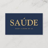 Vet Schrift "Saúde" Portugees Gratis Drankje Ticke Informatiekaartje (Voorkant)