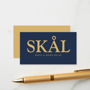 Vet Schrift "Skål" Nordic Gratis Dranken Ticket Informatiekaartje