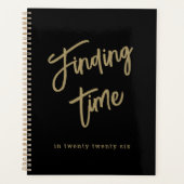 Vet Schrift Typografie Zwart & Goud Planner (Voorkant)