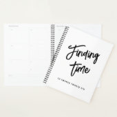 Vet Schrift Typografie Zwart & Wit Aangepaste Naam Planner (Display)