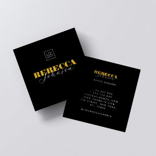 Vet Schrift Zwart Modern Logo Vierkante Visitekaartje