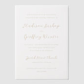 Vet Script Aardige Neutrale Elegante Huwelijk Vellum Uitnodigingen (Voorkant)