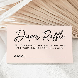 Vet Script Blush Baby shower Luier Raffle Informatiekaartje