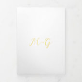 Vet Script Boter Geel Elegante bruiloft Drieluik Uitnodiging (Cover)