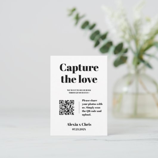 Vet script Capture the Love QR-code Informatiekaartje (Staand voorkant)