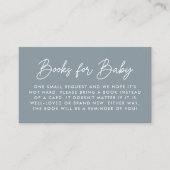 Vet Script Dusty Blue Baby shower Boek Aanvraag Informatiekaartje (Voorkant)