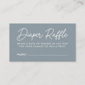 Vet Script Dusty Blue Baby shower Luier Raffle Informatiekaartje (Voorkant)