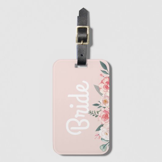 Vet script eenvoudig bloemig modern eenvoudig brui bagagelabel (Voorkant (verticaal))