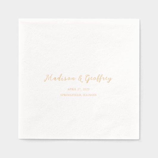 Vet Script Elegant Wedding Folie Servetten (Voorkant)