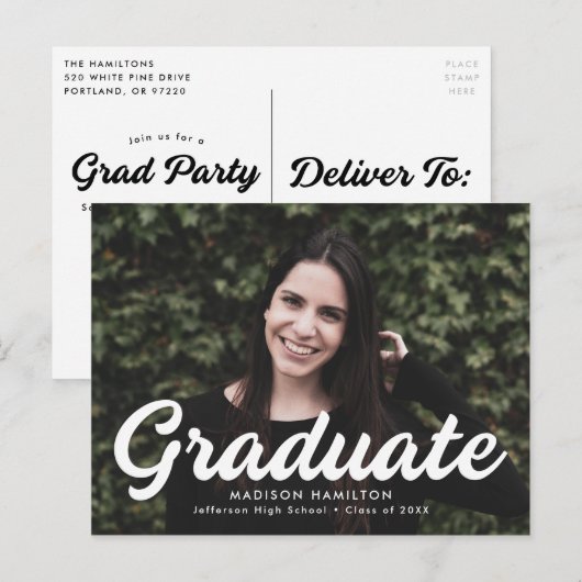 Vet script fotograaf Partij Uitnodiging Briefkaart (Voorkant / Achterkant)