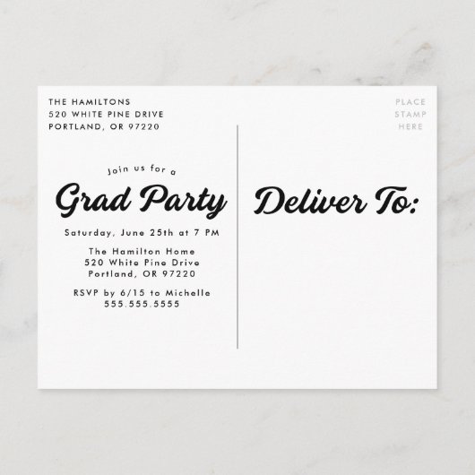 Vet script fotograaf Partij Uitnodiging Briefkaart (Achterkant)