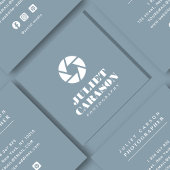 Vet Script Fotografie Dusty Blue Vierkante Visitekaartje