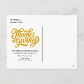 Vet Script Geel Foto Happy Thanksgiving Feestdagenkaart (Achterkant)