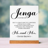 Vet Script Jenga Wedding Guestbook Acryl Bord (Neutraal)