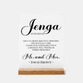 Vet Script Jenga Wedding Guestbook Acryl Bord (Voorkant)