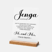 Vet Script Jenga Wedding Guestbook Acryl Bord (Hoek)