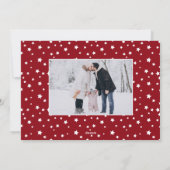 Vet  script Merry Kerstmis 2 Foto Red Feestdagenkaart (Achterkant)