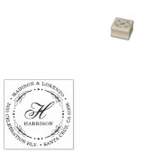 Vet Script Monogram Krans Rond Retouradres Rubberstempel (Gestempeld)
