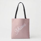 Vet script monogram, modern blush roze tote bag (Voorkant)