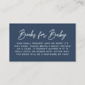 Vet Script Navy Baby shower Boek Aanvraag Informatiekaartje (Voorkant)