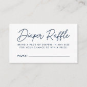Vet Script Navy Baby shower Luier Raffle Informatiekaartje (Voorkant)