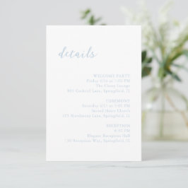 Vet Script Poeder Blauw Elegant Huwelijk Informatiekaartje