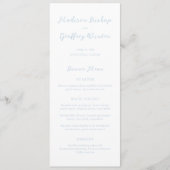 Vet Script Poeder Blauw Elegant Huwelijk Menu (Voorkant)