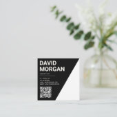 Vet Script QR-code zwart-wit Vierkante Visitekaartje