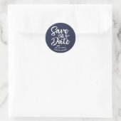 Vet Script Rustiek Chique Bruiloft Save The Date Ronde Sticker (Tas)
