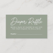 Vet Script Sage Groen Baby shower Luier Raffle Informatiekaartje (Voorkant)