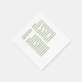 Vet Script Sage Typografie Wit Modern Bruiloft Servet (Hoek)