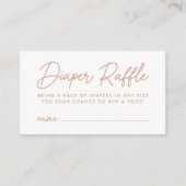 Vet Script Terracotta Baby shower Luier Raffle Informatiekaartje (Voorkant)