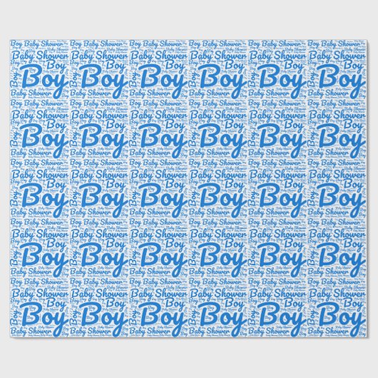 Vet Script Typografie Boy Baby shower Cadeaupapier (Vlak)