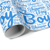 Vet Script Typografie Boy Baby shower Cadeaupapier (Rol Hoek)