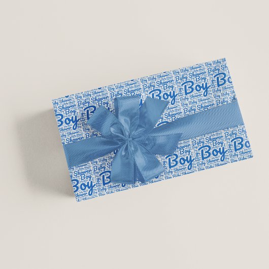 Vet Script Typografie Boy Baby shower Cadeaupapier