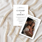 Vet Script Typografie Fotobruiloft Kaart