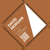 Vet Script Typografie QR Code Terracotta Vierkante Visitekaartje