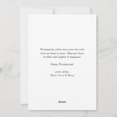 Vet Script Typografie Zwarte Thanksgiving Feestdagenkaart (Achterkant)