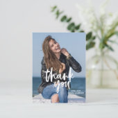 Vet script Wit Bedankt Afstudeerkaart Briefkaart (Staand voorkant)