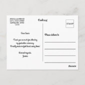 Vet script Wit Bedankt Afstudeerkaart Briefkaart (Achterkant)