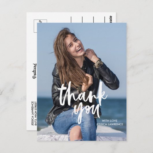 Vet Script Wit Dank u Afstuderen Briefkaart (Voorkant / Achterkant)