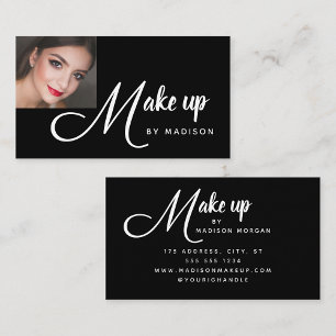 Vet Script Zwart en Wit Foto Make-up Visitekaartje