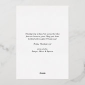 Vet Script Zwart Happy Thanksgiving-foto Folie Feestdagenkaart (Achterkant)